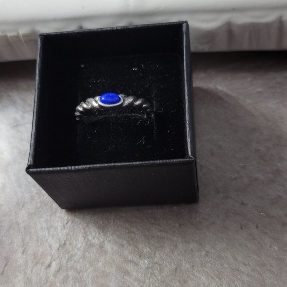 Promise Lapis Lazuli December Birthstone Ring 925 SIZE 6 STERLING - Picture 2 of 8